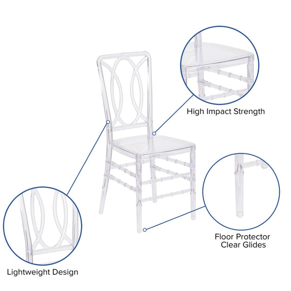 English Elm Flash Crystal Ice Stacking Chair - Elegant, UV Resistant Event Seating for Weddings & Receptions BH-H007-CRYSTAL-GG