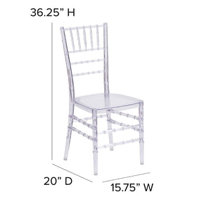 English Elm Flash Crystal Ice Chiavari Chair - Elegant, Durable, Stackable Design for Events and Dining Spaces BH-ICE-CRYSTAL-GG