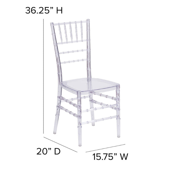 English Elm Flash Crystal Ice Chiavari Chair - Elegant, Durable, Stackable Design for Events and Dining Spaces BH-ICE-CRYSTAL-GG