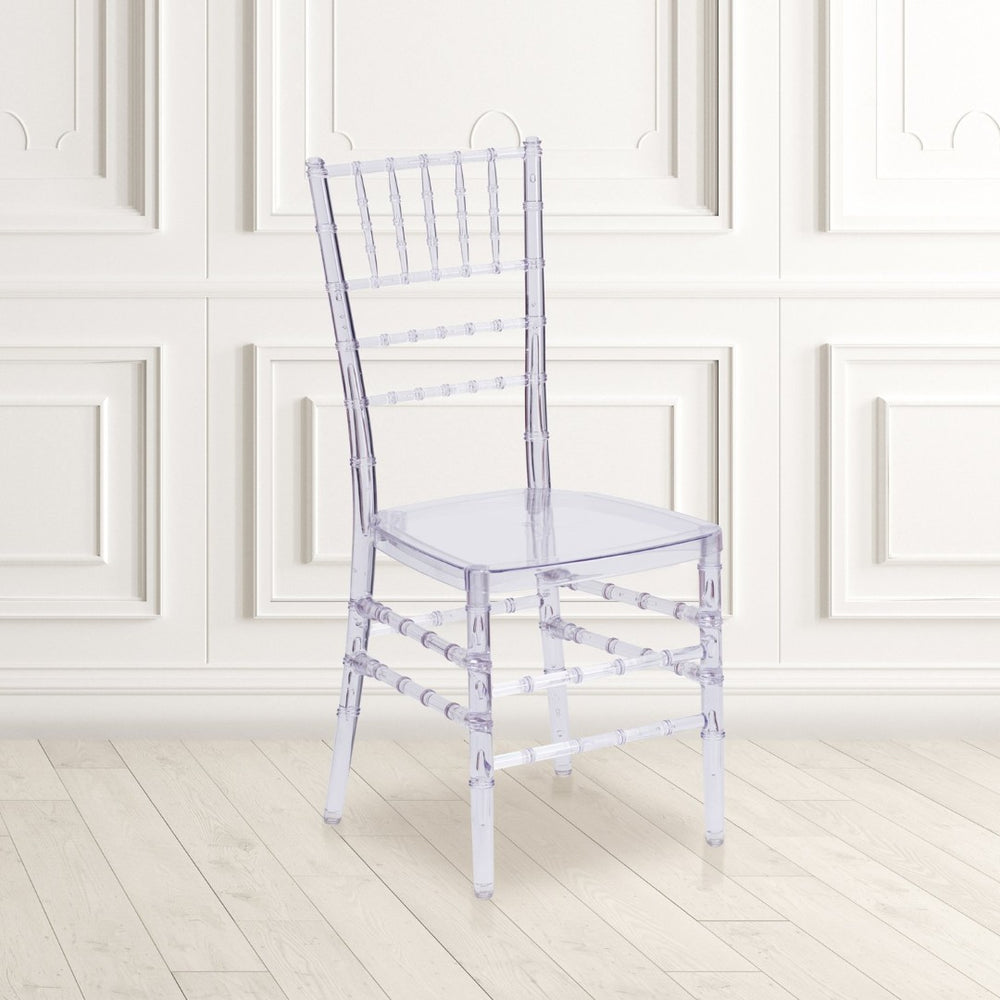 English Elm Flash Crystal Ice Chiavari Chair - Elegant, Durable, Stackable Design for Events and Dining Spaces BH-ICE-CRYSTAL-GG