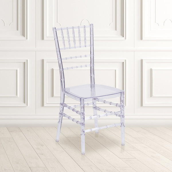 English Elm Flash Crystal Ice Chiavari Chair - Elegant, Durable, Stackable Design for Events and Dining Spaces BH-ICE-CRYSTAL-GG
