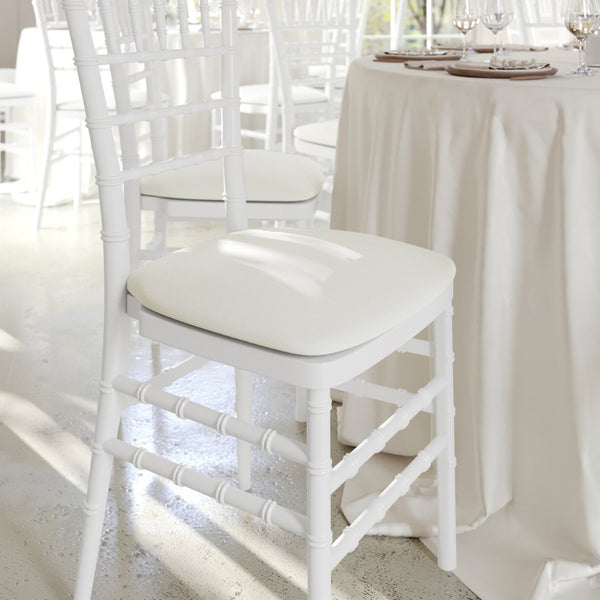 English Elm Louise Hard Fabric Chiavari Chair Cushion - Durable, Elegant Upgrade for Event & Home Seating Comfort Ivory BH-IVORY-HARD-GG