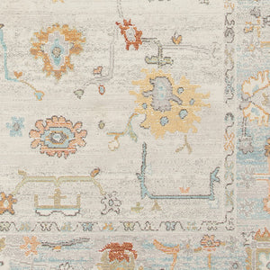 AMER Rugs Bohemian Seaford BHM-1 Indoor-Outdoor Machine Made Polypropylene Transitional Bordered Rug Beige 5'1" x 7'6"