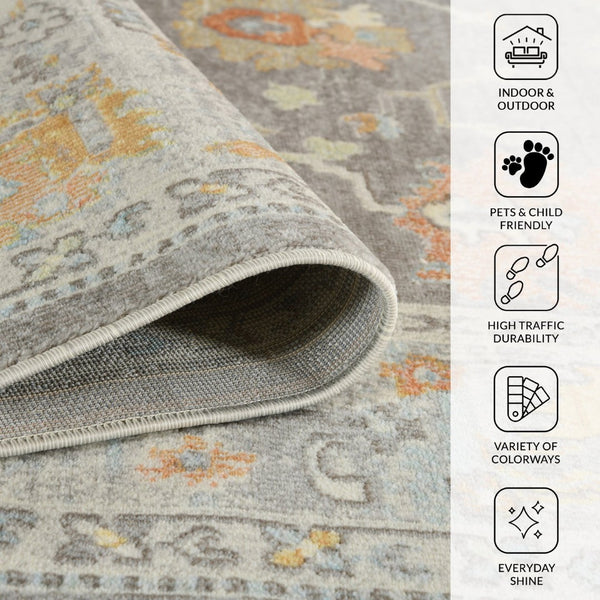 Amer Rugs Bohemian Classic Bordered Area Rug - Stylish Indoor-outdoor Decor With Durable Fast-drying Design Taupe Polypropylene Bhm20203