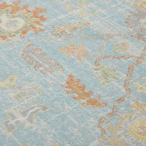 Amer Rugs Bohemian Classic Bordered Area Rug - Stylish Indoor-outdoor Decor With Durable Fast-drying Design Aqua,Beige Polypropylene Bhm30203