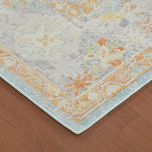 Amer Rugs Bohemian Classic Bordered Area Rug - Stylish Indoor-outdoor Decor With Durable Fast-drying Design Aqua,Beige Polypropylene Bhm30203
