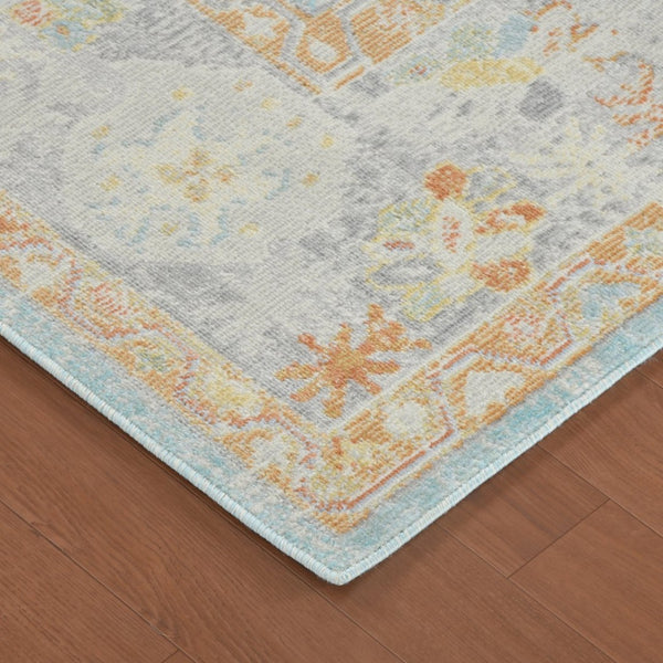 Amer Rugs Bohemian Classic Bordered Area Rug - Stylish Indoor-outdoor Decor With Durable Fast-drying Design Aqua,Beige Polypropylene Bhm30203