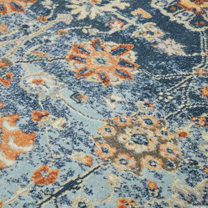 Amer Rugs Bohemian Classic Floral Indoor-outdoor Area Rug – Durable, Chic Design For Any Space, Fast-drying Navy Blue Polypropylene Bhm50203