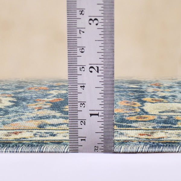 Amer Rugs Bohemian Classic Floral Indoor-outdoor Area Rug – Durable, Chic Design For Any Space, Fast-drying Navy Blue Polypropylene Bhm50203