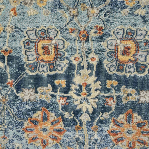 Amer Rugs Bohemian Classic Floral Indoor-outdoor Area Rug – Durable, Chic Design For Any Space, Fast-drying Navy Blue Polypropylene Bhm50203