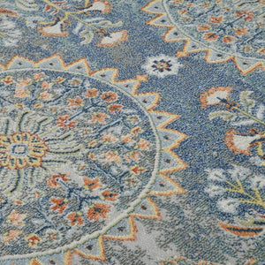 Amer Rugs Bohemian Classic Bordered Area Rug - Stylish Indoor-outdoor Decor With Durable Fast-drying Design Blue Polypropylene Bhm70203