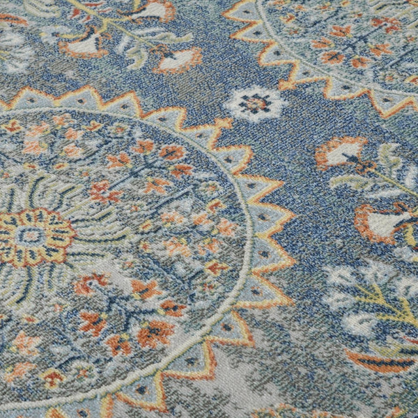 Amer Rugs Bohemian Classic Bordered Area Rug - Stylish Indoor-outdoor Decor With Durable Fast-drying Design Blue Polypropylene Bhm70203