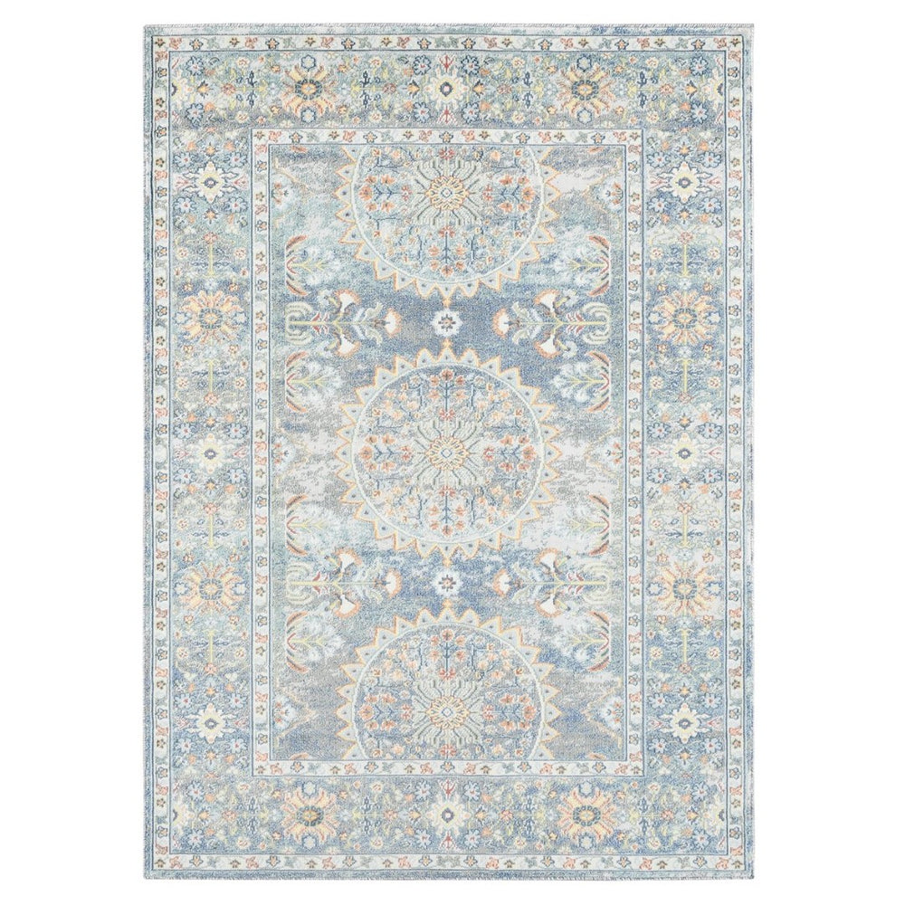 Amer Rugs Bohemian Classic Bordered Area Rug - Stylish Indoor-outdoor Decor With Durable Fast-drying Design Blue Polypropylene Bhm70203