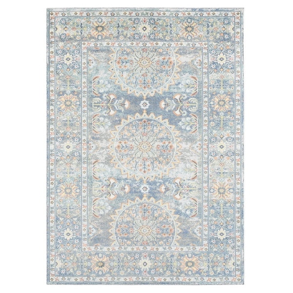 Amer Rugs Bohemian Classic Bordered Area Rug - Stylish Indoor-outdoor Decor With Durable Fast-drying Design Blue Polypropylene Bhm70203