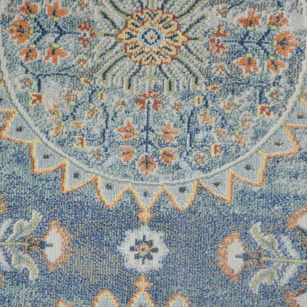 Amer Rugs Bohemian Classic Bordered Area Rug - Stylish Indoor-outdoor Decor With Durable Fast-drying Design Blue Polypropylene Bhm70203