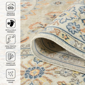 Amer Rugs Bohemian Classic Bordered Area Rug - Stylish Indoor-outdoor Decor With Durable Fast-drying Design Beige Polypropylene Bhm80203