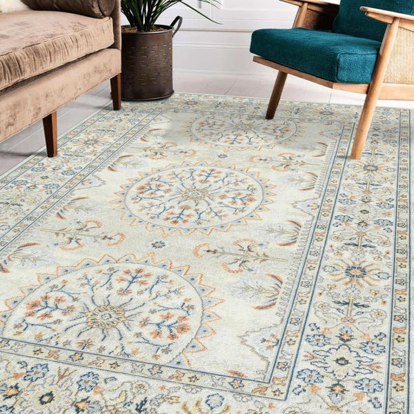 Amer Rugs Bohemian Classic Bordered Area Rug - Stylish Indoor-outdoor Decor With Durable Fast-drying Design Beige Polypropylene Bhm80203