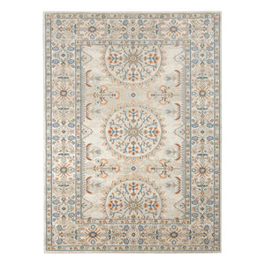 AMER Rugs Bohemian Marco BHM-8 Indoor-Outdoor Machine Made Polypropylene Transitional Bordered Rug Beige/Orange 5'1" x 7'6"