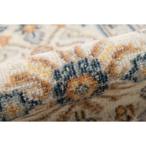 AMER Rugs Bohemian Marco BHM-8 Indoor-Outdoor Machine Made Polypropylene Transitional Bordered Rug Beige/Orange 5'1" x 7'6"