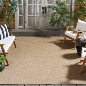 Safavieh Beach House Solid Neutral Low Pile Rug for Large Living Spaces Polypropylene Blend Unfinished 10'-0" x 14'-0" BHS260B-10