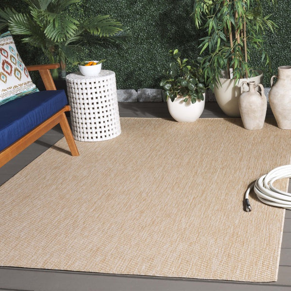 Safavieh Beach House Solid Neutral Low Pile Rug for Large Living Spaces Polypropylene Blend Unfinished 6'-0" x 9'-0" BHS260B-6