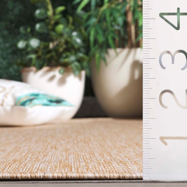 Safavieh Beach House Solid Neutral Low Pile Rug for Large Living Spaces Polypropylene Blend Unfinished 6'-0" x 9'-0" BHS260B-6