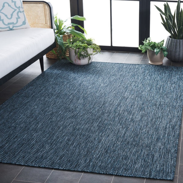 Safavieh Beach House Solid Neutral Low Pile Rug for Large Living Spaces Polypropylene Blend Navy 6'-0" x 9'-0" BHS260N-6
