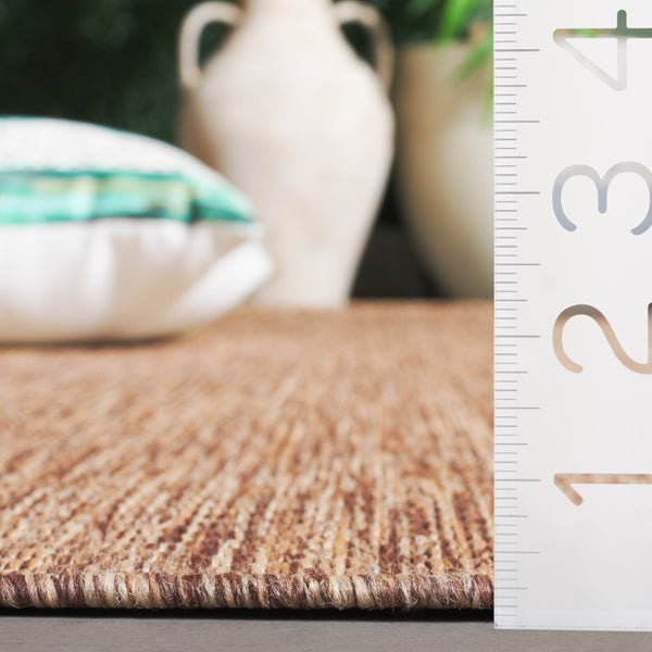 Safavieh Beach House Solid Neutral Low Pile Rug for Large Living Spaces Polypropylene Blend Brown 3'-0" x 5'-0" BHS260T-3