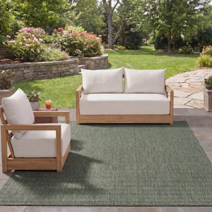 Safavieh Beach House Solid Neutral Low Pile Rug for Large Living Spaces Polypropylene Blend Green 10'-0" x 14'-0" BHS260Y-10