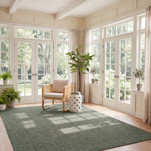Safavieh Beach House Solid Neutral Low Pile Rug for Large Living Spaces Polypropylene Blend Green 10'-0" x 14'-0" BHS260Y-10