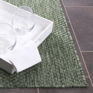 Safavieh Beach House Solid Neutral Low Pile Rug for Large Living Spaces Polypropylene Blend Green 10'-0" x 14'-0" BHS260Y-10