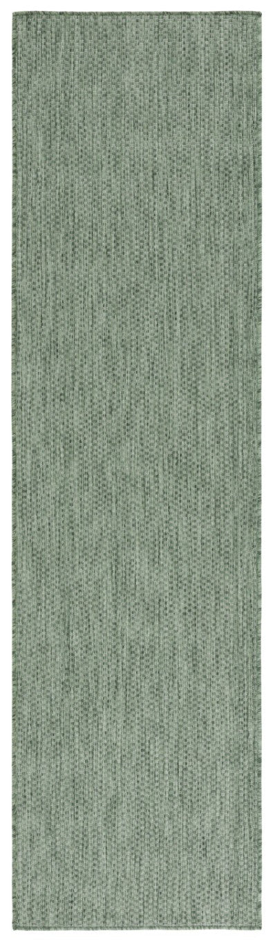 Safavieh Beach House Solid Neutral Low Pile Rug for Large Living Spaces Polypropylene Blend Green 2'-2" x 10'-0" BHS260Y-210
