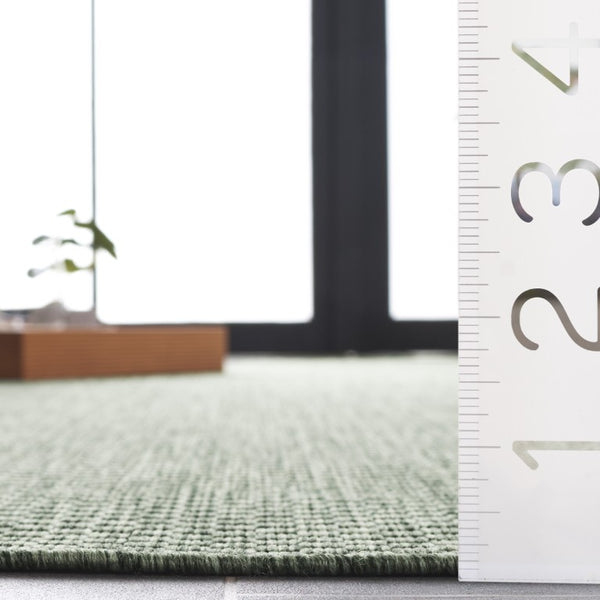 Safavieh Beach House Solid Neutral Low Pile Rug for Large Living Spaces Polypropylene Blend Green 2'-2" x 10'-0" BHS260Y-210