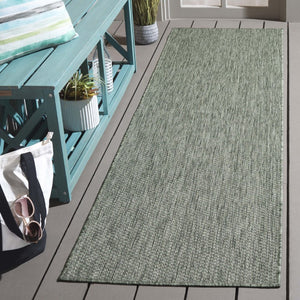 Safavieh Beach House Solid Neutral Low Pile Rug for Large Living Spaces Polypropylene Blend Green 2'-2" x 10'-0" BHS260Y-210