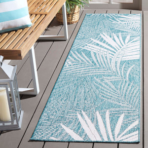 Safavieh Beach Modern Floral Area Rug - Elegant Design For Stylish Home Décor, Durable & Easy To Maintain Aqua ,Ivory 85% Polypropylene,15% Polyester Bhs264j-9