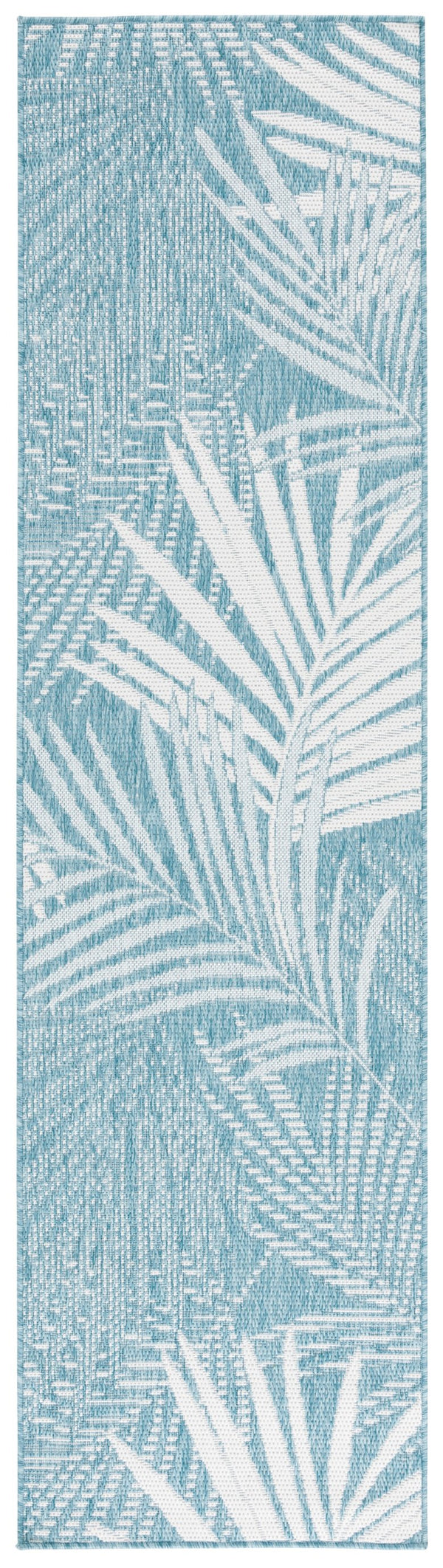 Safavieh Beach House Elegant Indoor/Outdoor Area Rug - Stylish, Durable, And Perfect For Coastal Living Spaces Aqua ,Ivory 85% Polypropylene,15% Polyester Bhs264j-7r