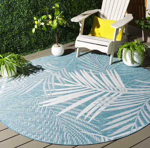 Safavieh Beach Modern Floral Area Rug - Elegant Design For Stylish Home Décor, Durable & Easy To Maintain Aqua ,Ivory 85% Polypropylene,15% Polyester Bhs264j-9