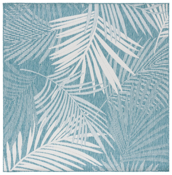 Safavieh Beach House Elegant Indoor/Outdoor Area Rug - Stylish, Durable, And Perfect For Coastal Living Spaces Aqua ,Ivory 85% Polypropylene,15% Polyester Bhs264j-7r