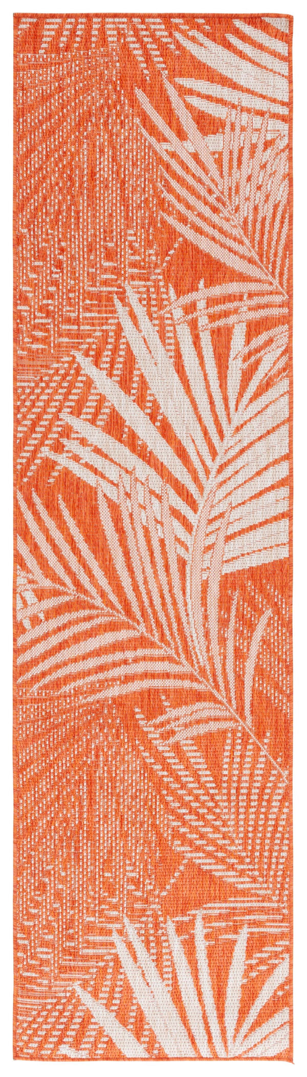 Safavieh Beach House Elegant Indoor/Outdoor Area Rug - Stylish, Durable, And Perfect For Coastal Living Spaces Orange ,Ivory 85% Polypropylene,15% Polyester Bhs264p-26
