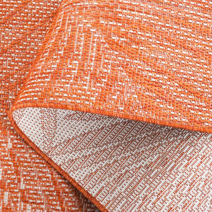 Safavieh Beach House Elegant Indoor/Outdoor Area Rug - Stylish, Durable, And Perfect For Coastal Living Spaces Orange ,Ivory 85% Polypropylene,15% Polyester Bhs264p-26