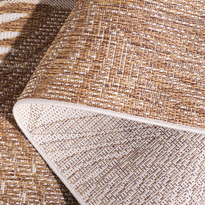 Safavieh Beach House Elegant Indoor/Outdoor Area Rug - Stylish, Durable, And Perfect For Coastal Living Spaces Brown ,Ivory 85% Polypropylene,15% Polyester Bhs264t-26