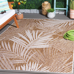 Safavieh Beach House Elegant Indoor/Outdoor Area Rug - Stylish, Durable, And Perfect For Coastal Living Spaces Brown ,Ivory 85% Polypropylene,15% Polyester Bhs264t-26