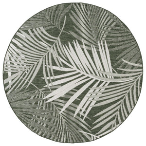 Safavieh Beach House Geometric Runner Rug Power Loomed Polypropylene Hallway Entryway Accent 6'-7" x 6'-7" Round BHS264Y-7R