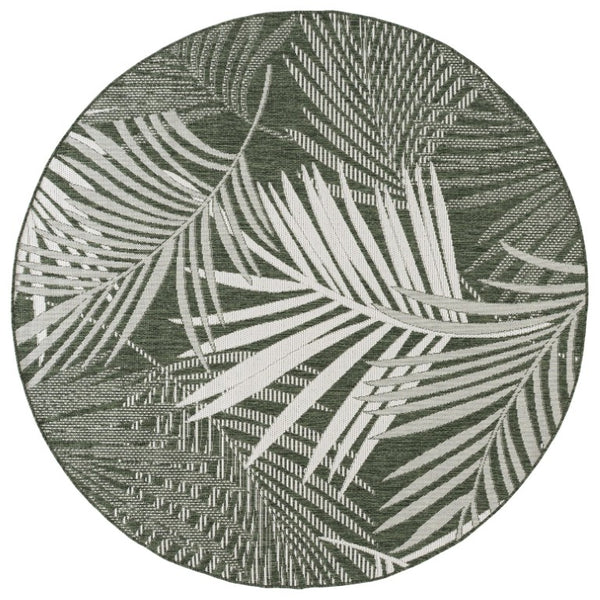 Safavieh Beach House Geometric Runner Rug Power Loomed Polypropylene Hallway Entryway Accent 6'-7" x 6'-7" Round BHS264Y-7R