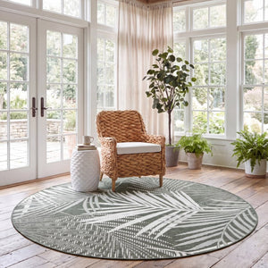 Safavieh Beach House Geometric Runner Rug Power Loomed Polypropylene Hallway Entryway Accent 6'-7" x 6'-7" Round BHS264Y-7R