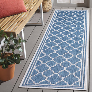 Safavieh Beach House Stylish Area Rug For Modern Decor, Durable Polypropylene & Polyester Blend, Large Size Blue ,Ivory 85% Polypropylene,15% Polyester Bhs266m-7sq