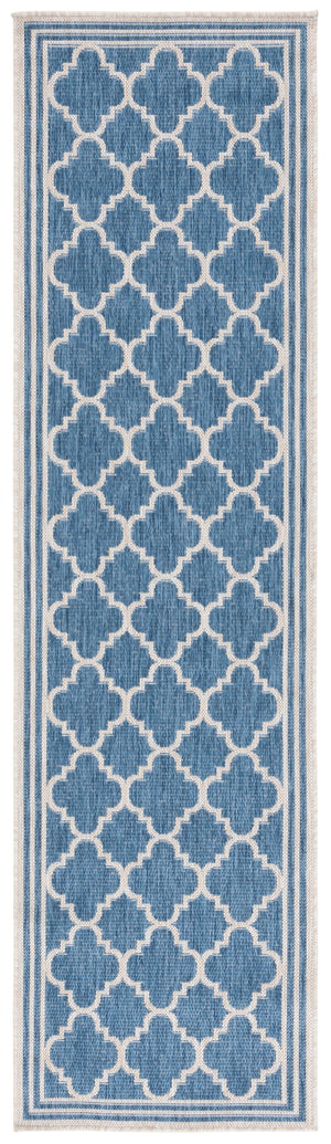 Safavieh Beach House Stylish Area Rug For Modern Decor, Durable Polypropylene & Polyester Blend, Large Size Blue ,Ivory 85% Polypropylene,15% Polyester Bhs266m-7sq