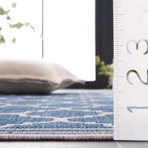 Safavieh Beach House Stylish Area Rug For Modern Decor, Durable Polypropylene & Polyester Blend, Large Size Blue ,Ivory 85% Polypropylene,15% Polyester Bhs266m-7sq