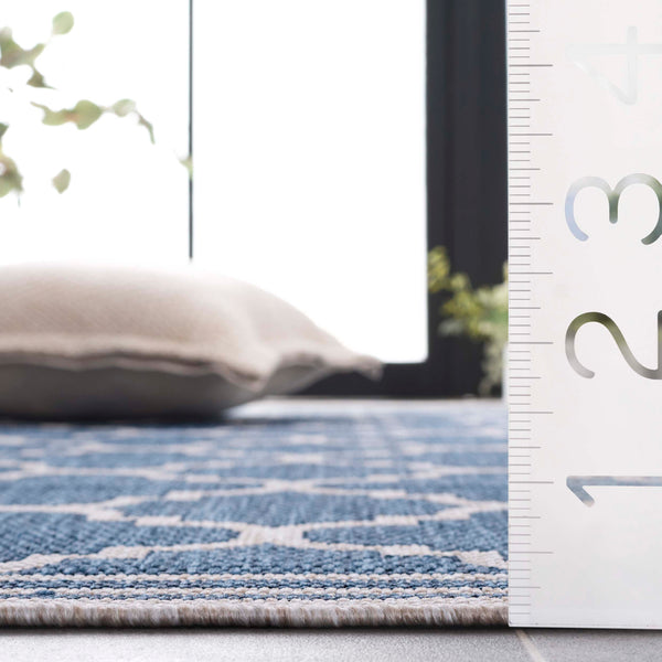 Safavieh Beach House Stylish Area Rug For Modern Decor, Durable Polypropylene & Polyester Blend, Large Size Blue ,Ivory 85% Polypropylene,15% Polyester Bhs266m-7sq