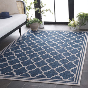 Safavieh Beach House Stylish Area Rug For Modern Decor, Durable Polypropylene & Polyester Blend, Large Size Blue ,Ivory 85% Polypropylene,15% Polyester Bhs266m-7sq